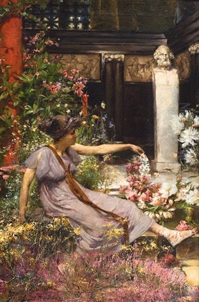 Repos Dans Le Jardin De La Maison Rubens by Emile Vloors