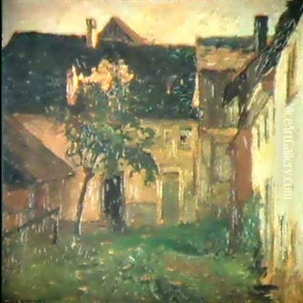 Innenhof In Eschenz Oil Painting by Fritz Voellmy