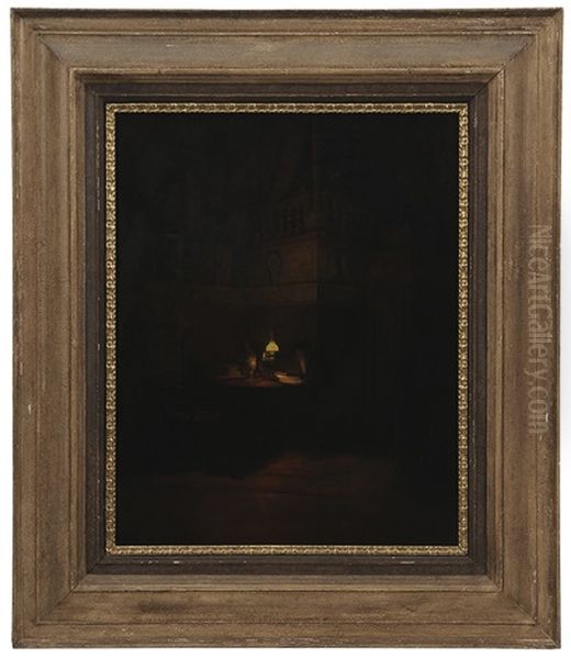 Scholar In A Study Oil Painting by Elias Voet