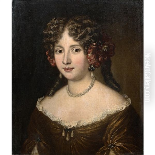 Portrait De Jeune Fille En Buste Oil Painting by Jakob Ferdinand Voet