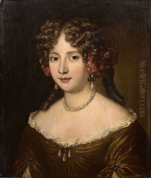 Portrait De Jeune Fille En Buste Oil Painting by Jakob Ferdinand Voet