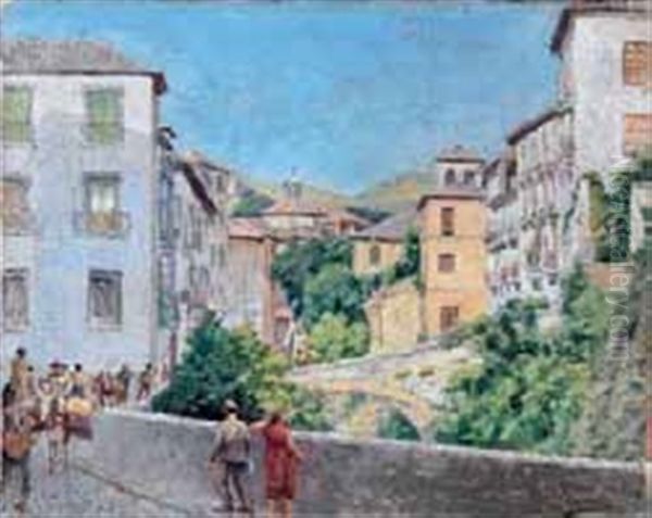 Granada, Carrera Del Darro Oil Painting by Edouard Voets