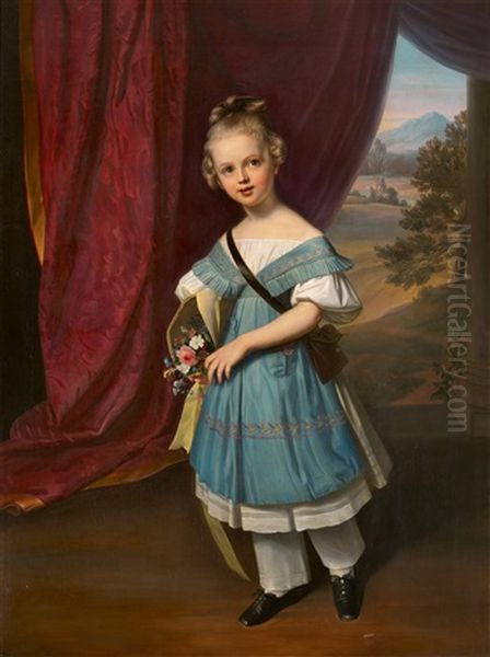 Portrait Of Princess Elisabeth Of Saxony Oil Painting by Carl Christian Vogel von Vogelstein