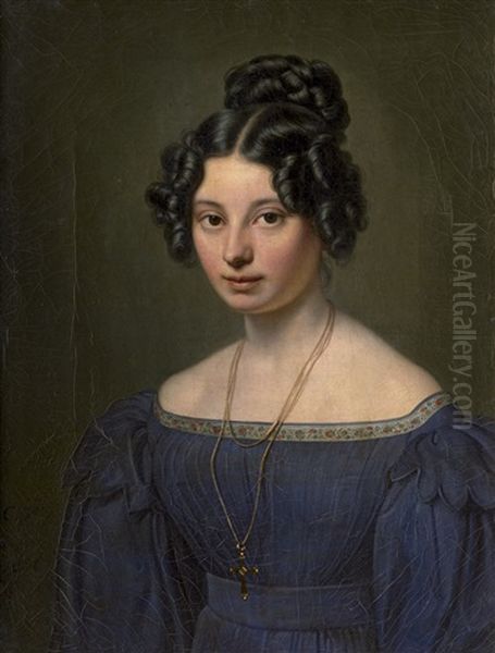 Bildnis Der Anna Mothersby Aus Konigsberg Oil Painting by Carl Christian Vogel von Vogelstein