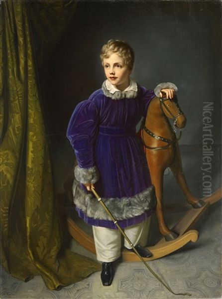 King Albert Of Saxonia As Child Oil Painting by Carl Christian Vogel von Vogelstein