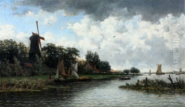 Gezicht Op De Kralingse Plas Oil Painting by Cornelis Jan de Vogel