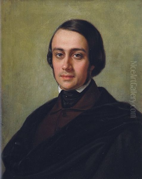 Portrait Of A Young Man Oil Painting by Heinrich Wilhelm Ed. Vogel