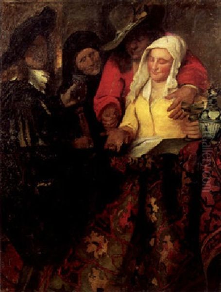 The Procuress Oil Painting by Hugo Vogel