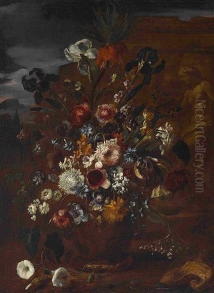 Blumenstillleben Oil Painting by Karel van Vogelaer