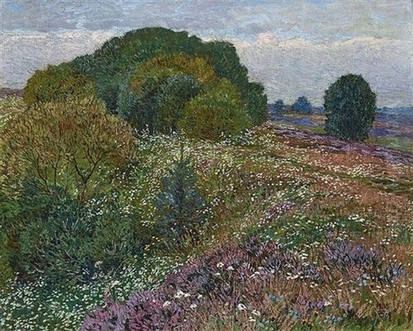 Edge Of The Heath (heath Landscape I) Oil Painting by Heinrich Vogeler