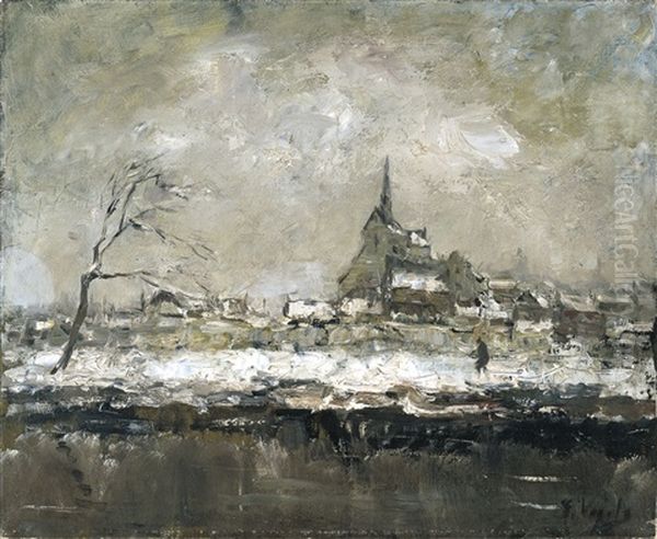 Winter (ca. 1883) Oil Painting by Guillaume Vogels