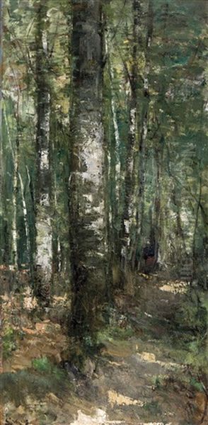 The Beeches (ca. 1886) Oil Painting by Guillaume Vogels