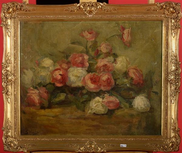 Gerbe De Roses Oil Painting by Guillaume Vogels