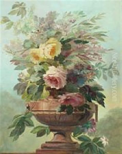 Still Life With Flowers Oil Painting by Guillaume Vogels