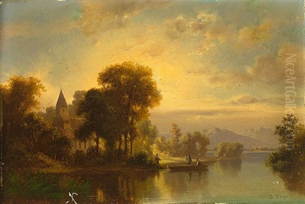 Sommerlandschaft Oil Painting by Georg Vogl