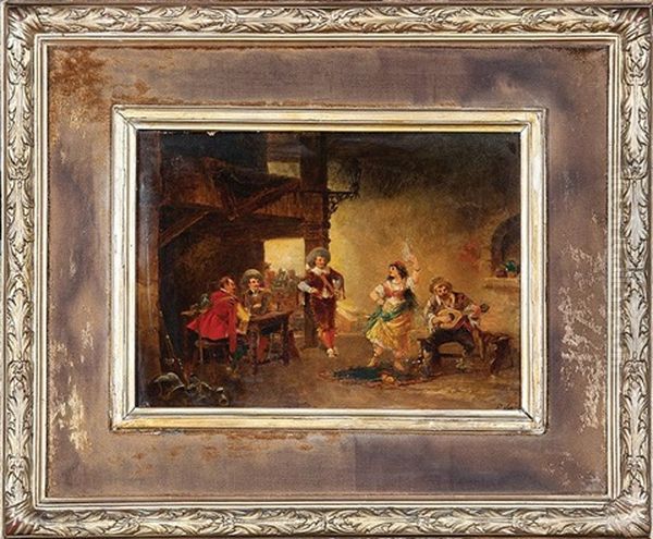 Cavaliers Dans Une Taverne (2 Works) Oil Painting by Paul Vogler