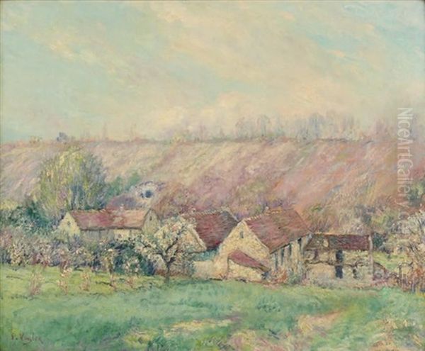 Hameau Au Verger Fleuri Oil Painting by Paul Vogler