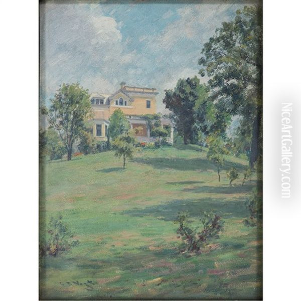 House In Cincinnati Oil Painting by Louis Charles Vogt