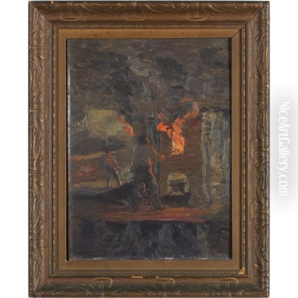 Blacksmiths Oil Painting by Louis Charles Vogt