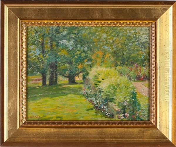 Summer Garden Oil Painting by Louis Charles Vogt