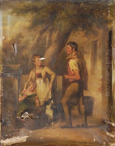 Collecting The Pails Oil Painting by Henry Perronet Briggs