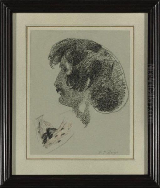 Study Of A Male Head In Profile Oil Painting by Henry Perronet Briggs