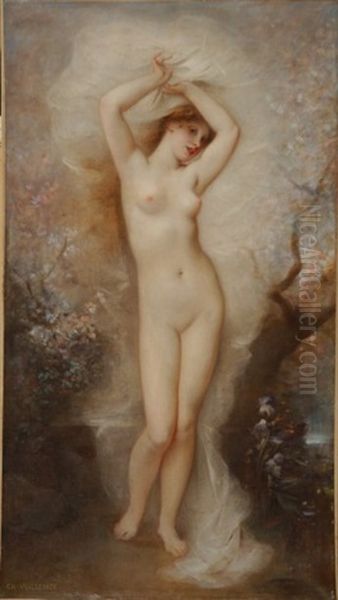 Jeune Femme Nue, Allegorie Oil Painting by Andre Charles Voillemot