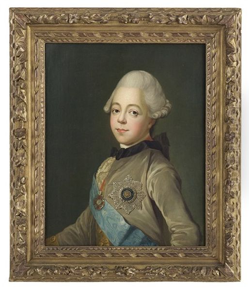 Portrait Of Grand Duke Pavel Petrovich (1754-1801), Later Emperor Paul I Of Russia Oil Painting by Jean-Louis Voilles