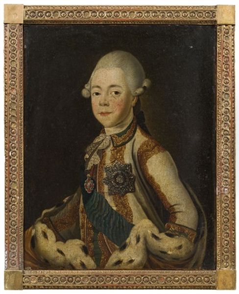 Portrat Des Grosfursten Pavel Petrovich Von Russland, Dem Zukunftigen Zaren Paul I. (1754-1801) Oil Painting by Jean-Louis Voilles