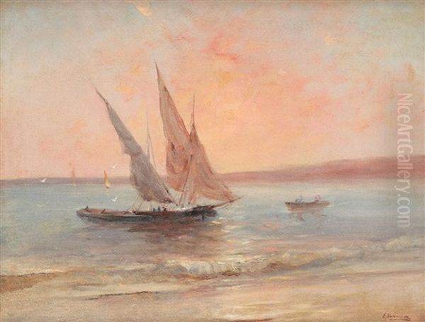 Iesirea In Larg Oil Painting by Eugen (Cean) Voinescu