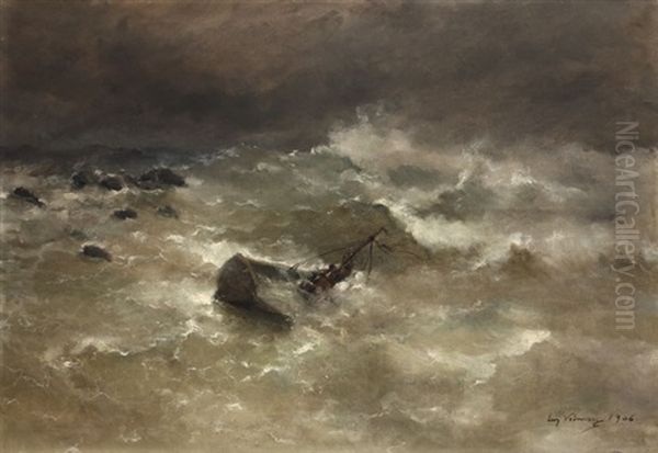 In The Storm Oil Painting by Eugen (Cean) Voinescu