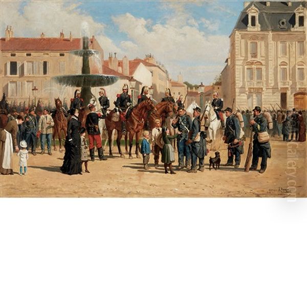 Garrison A Nancy Oil Painting by Jules Antoine Voirin