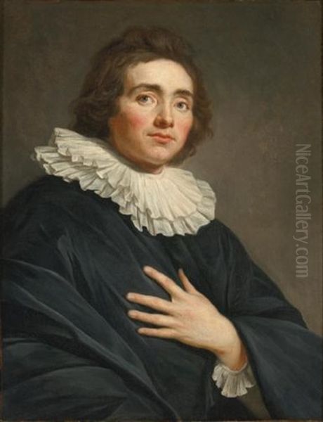 Portrait Of An Actor, Half Length Oil Painting by Guillaume Voiriot