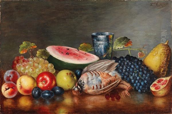 Still Life With Fruit And Pheasant Oil Painting by Nicolai Vokos