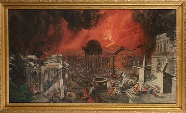 L'eruption Du Vesuve Et La Destruction De Pompei Oil Painting by Pierre Jacques Volaire