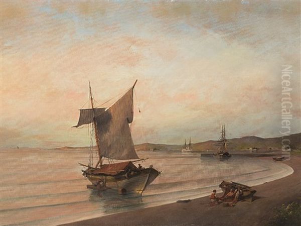 Bay Of Volos Oil Painting by Konstantinos Volanakis