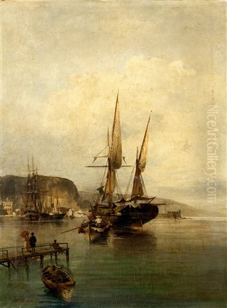 View Of Harbour Oil Painting by Konstantinos Volanakis