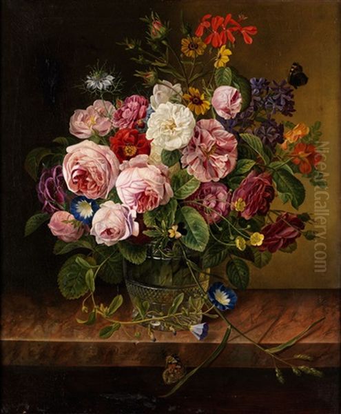 Blumenstilleben Oil Painting by Gottfried Wilhelm Voelcker