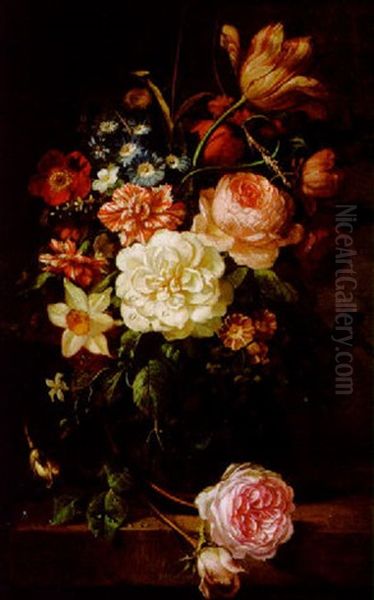 Blumenstilleben Oil Painting by Gottfried Wilhelm Voelcker