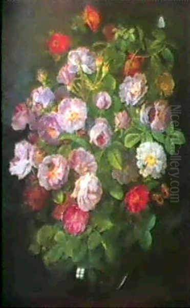 Grosser Blumenstrauss In Vase Oil Painting by Gottfried Wilhelm Voelcker