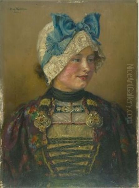 Junge Frau In Tracht by Robert Voelcker