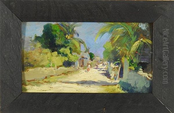 Island Street Scene Oil Painting by Douglas Volk