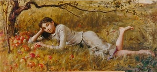 At Rest In The Apple Orchard Oil Painting by Douglas Volk