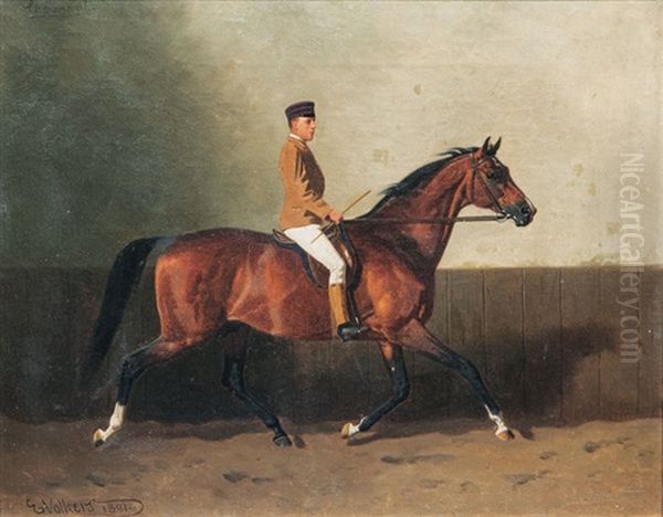 Der Hengst Chamant Oil Painting by Emil Volkers