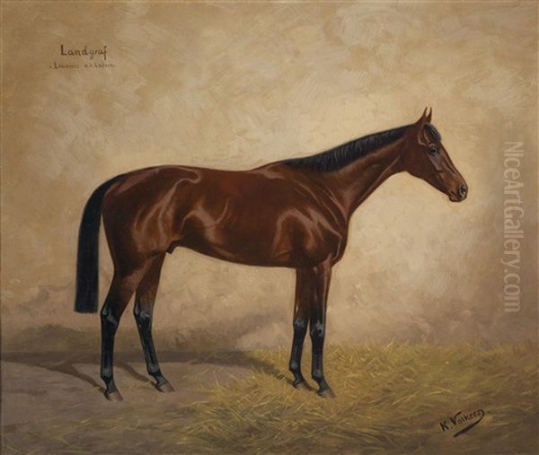 Landgraf V. Louviers A. D. Ladora Oil Painting by Karl Volkers