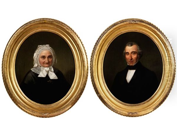 Portraitpaar (pair) Oil Painting by Wilhelm Volkhart