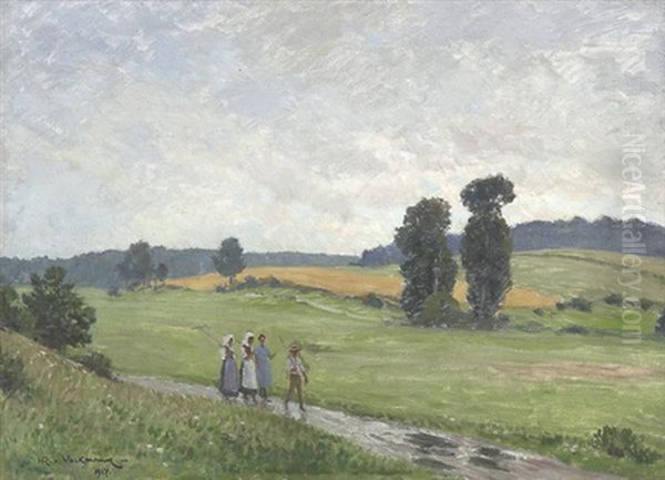 Heimkehr Oil Painting by Hans Richard Von Volkmann