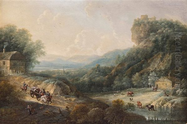 Pentants Oil Painting by Johann Christian Vollerdt