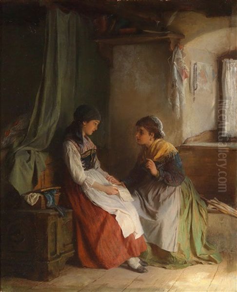 Der Brief Oil Painting by Ludwig Vollmar