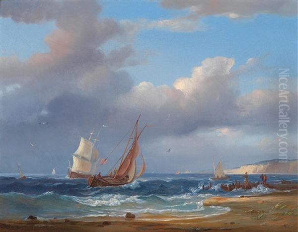 Maritime Painting Oil Painting by Adolf Friedrich Vollmer